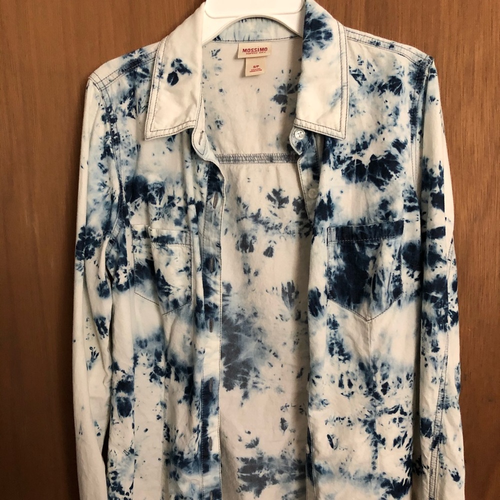 Mossimo Blue Tye-Dye Flannel